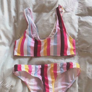 NEVER WORN –Striped tank bikini, fits like S/M